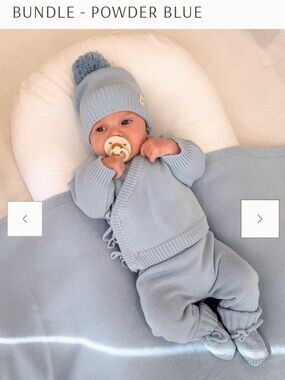 Luna+Luca NWT Bring Me Home Rib Bundle in Powder Blue - Newborn